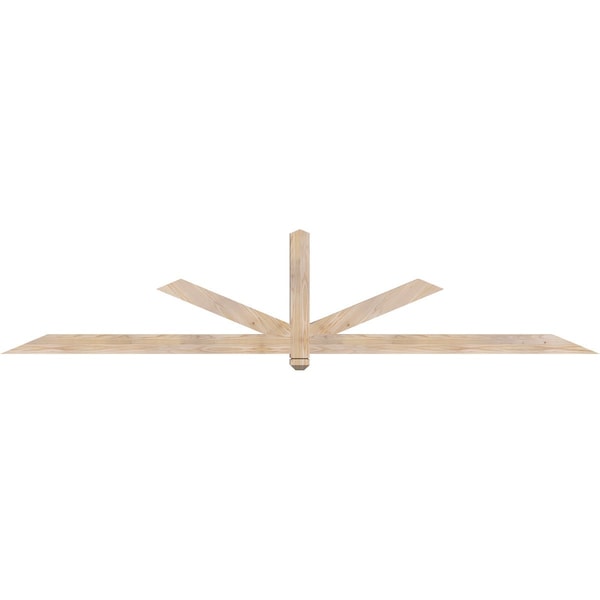 Ekena Millwork Kennewick Smooth Timber Gable Bracket, Douglas Fir, 108"W x 22"H x 3 1/2"D x 3 1/2"F, 5/12 Pitch GBW108X22X0404KEN00SDF - main